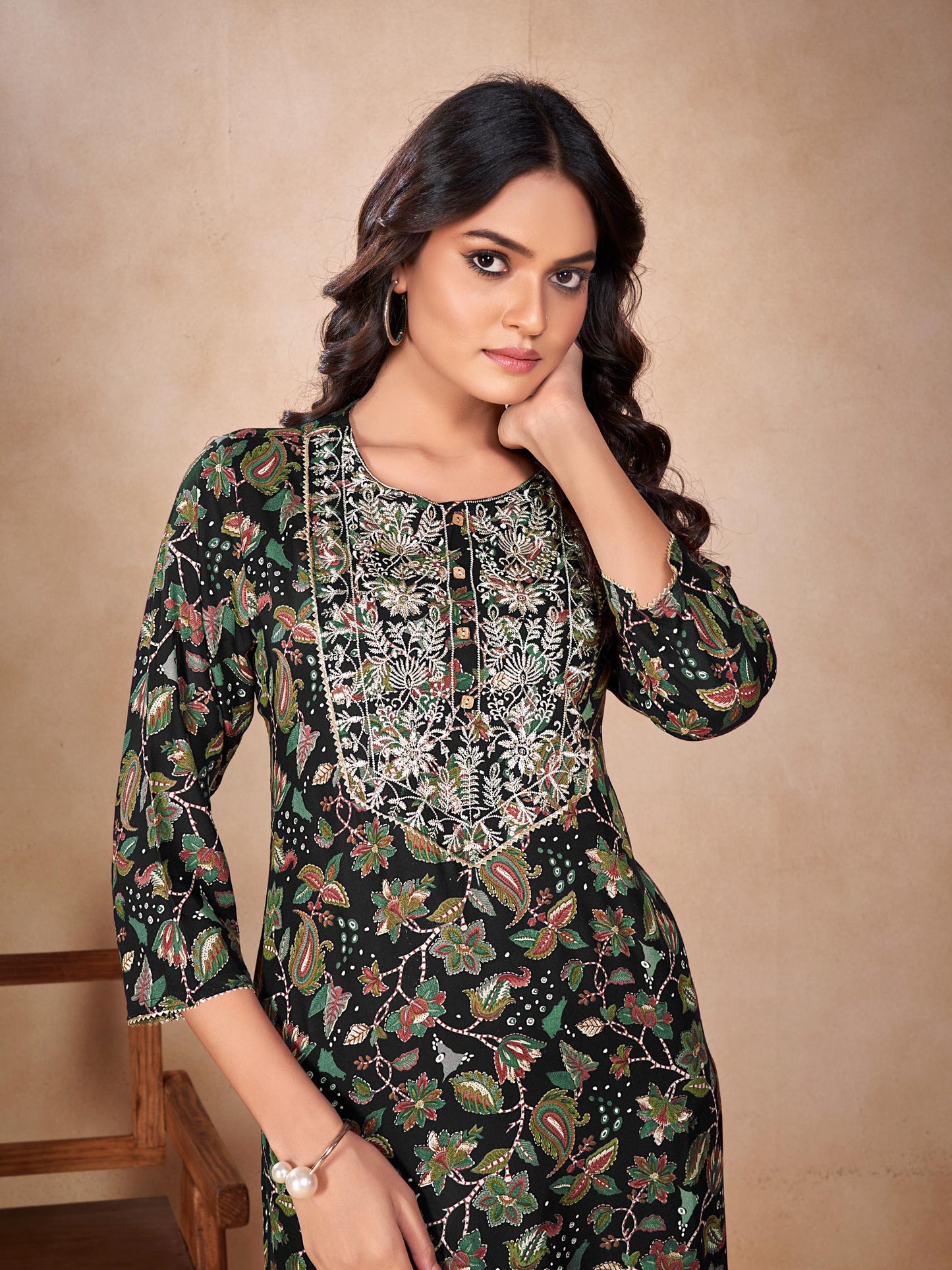 Rayon Black Elegance Kurti