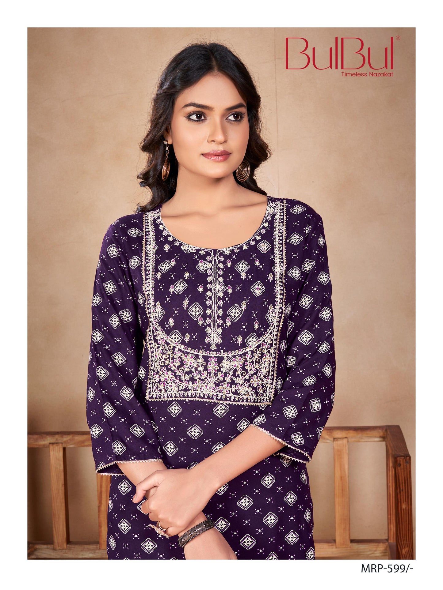 Soft Rayon Purple Charm Kurti