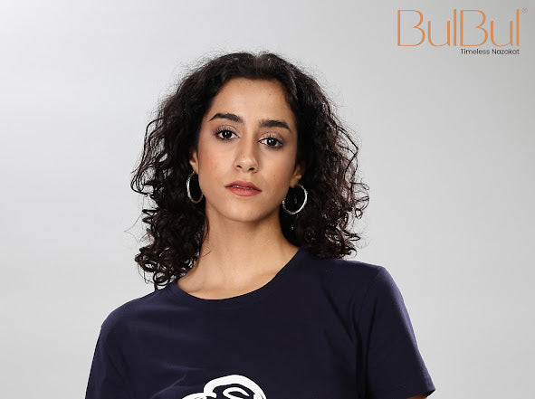 Navy Blue Cotton Lycra T-Shirt with Teddy Print