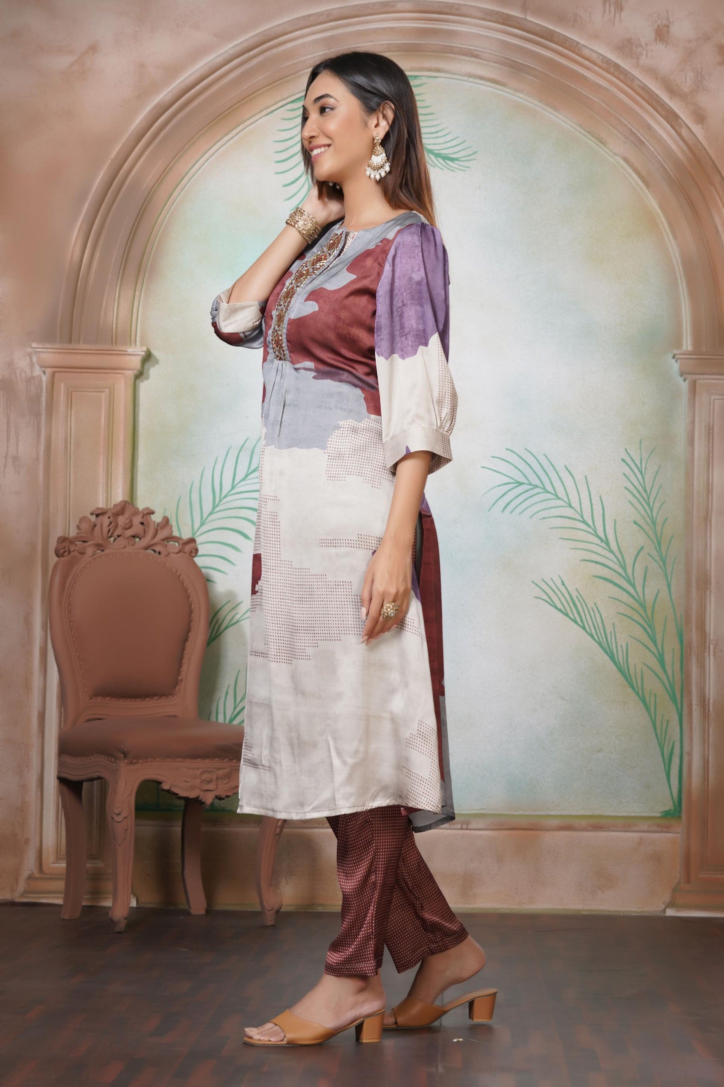 Tanya Silk Purple Kurta Set