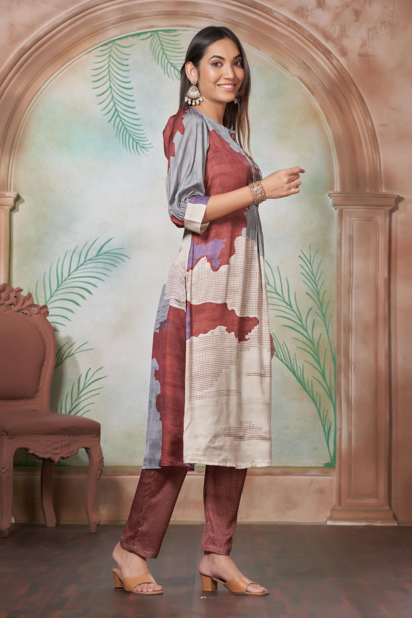 Tanya Silk Purple Kurta Set