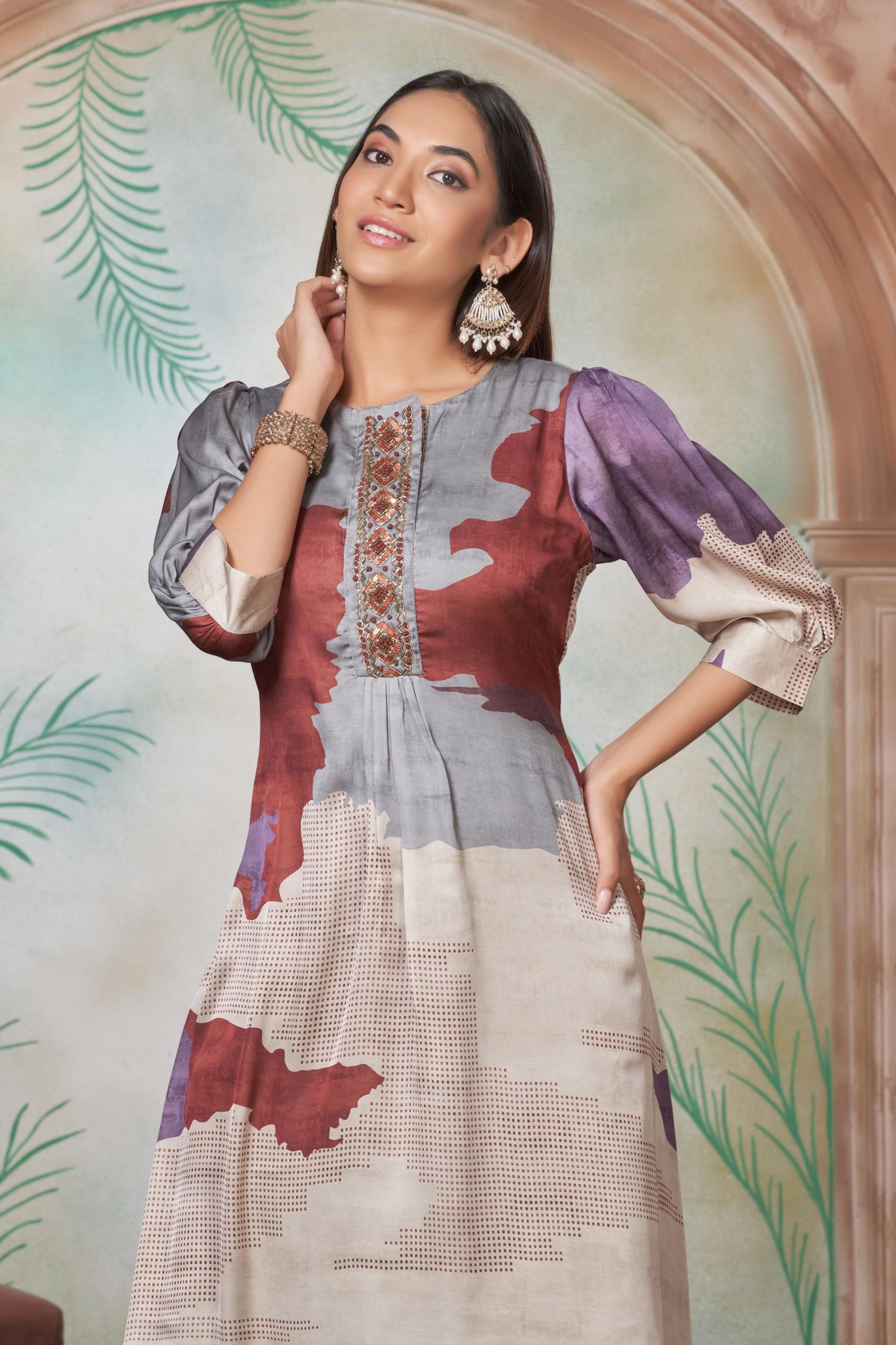 Tanya Silk Purple Kurta Set