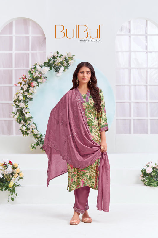 Aafiya Green Rayon Kurta Set with Dupatta