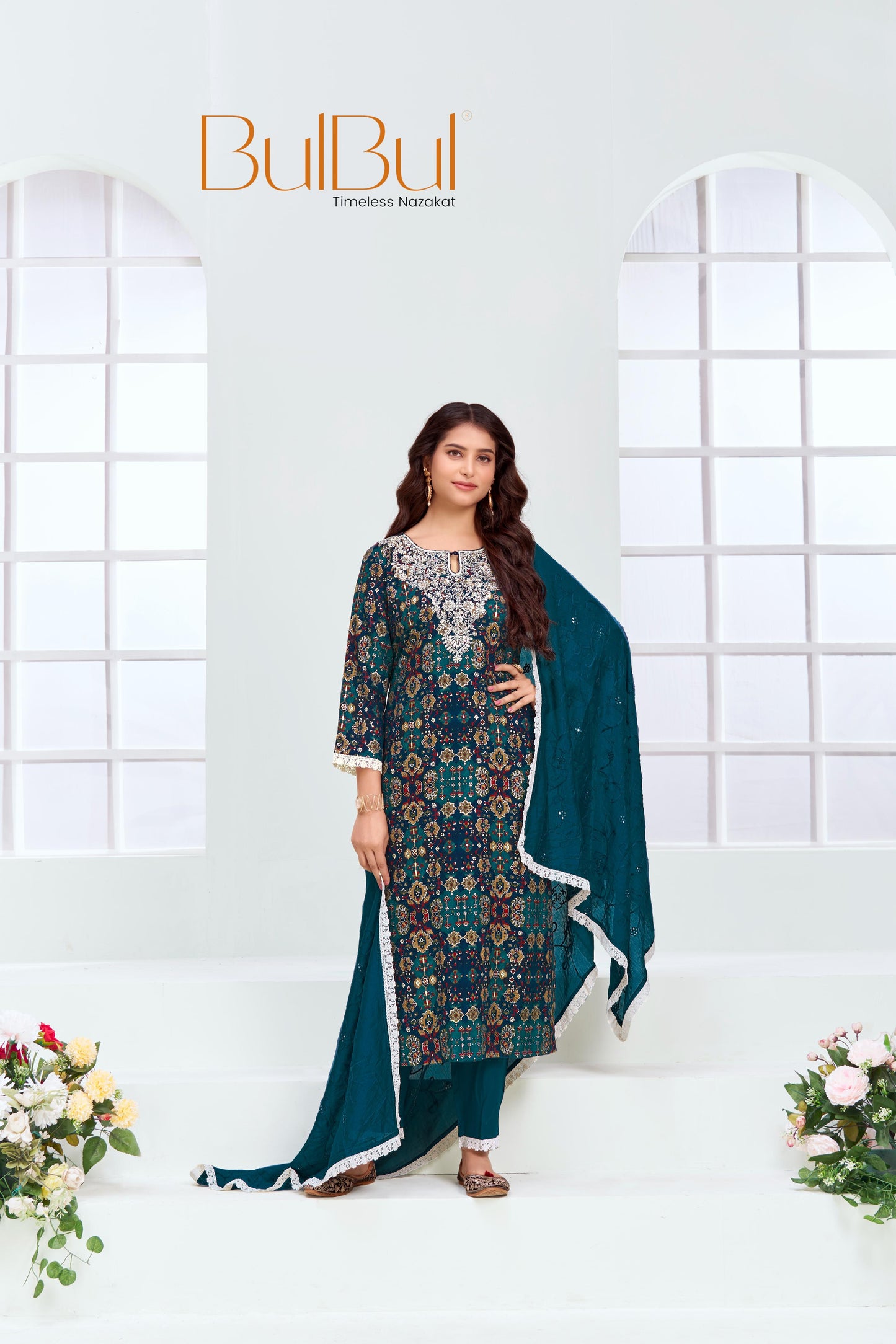 Anjali Teal Kurta Set with Dupatta