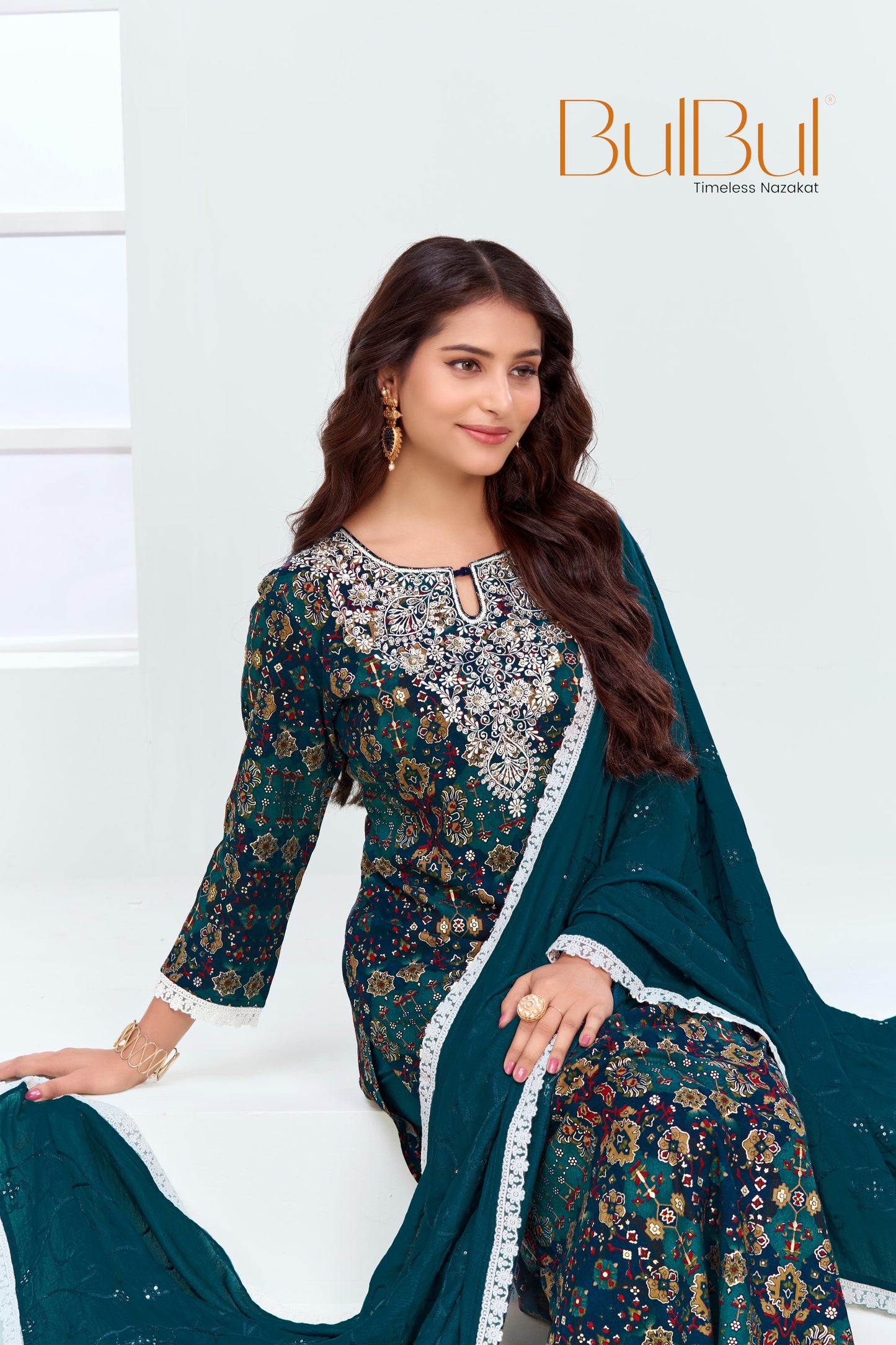 Anjali Teal Kurta Set with Dupatta