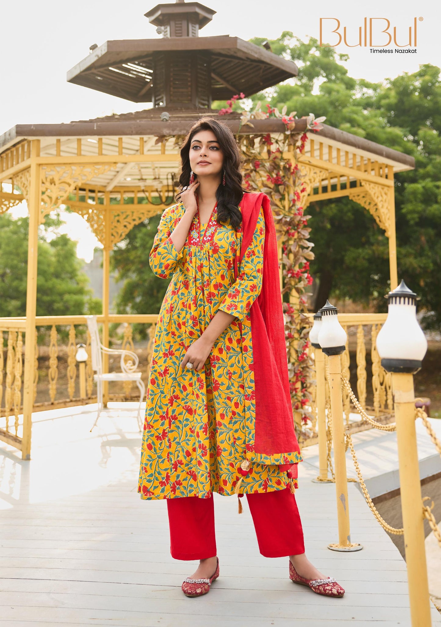 Anupriya Cotton Mustard Kurta Set with Dupatta