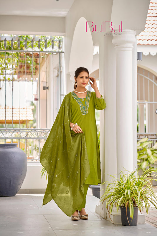 Tapasya Green Kurta Set with Dupatta