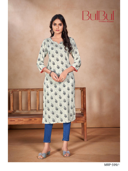 Classic Rayon White Kurti