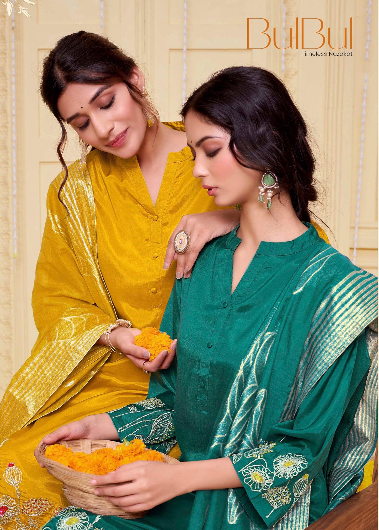 Kuhu Mustard Kurta Set with Dupatta