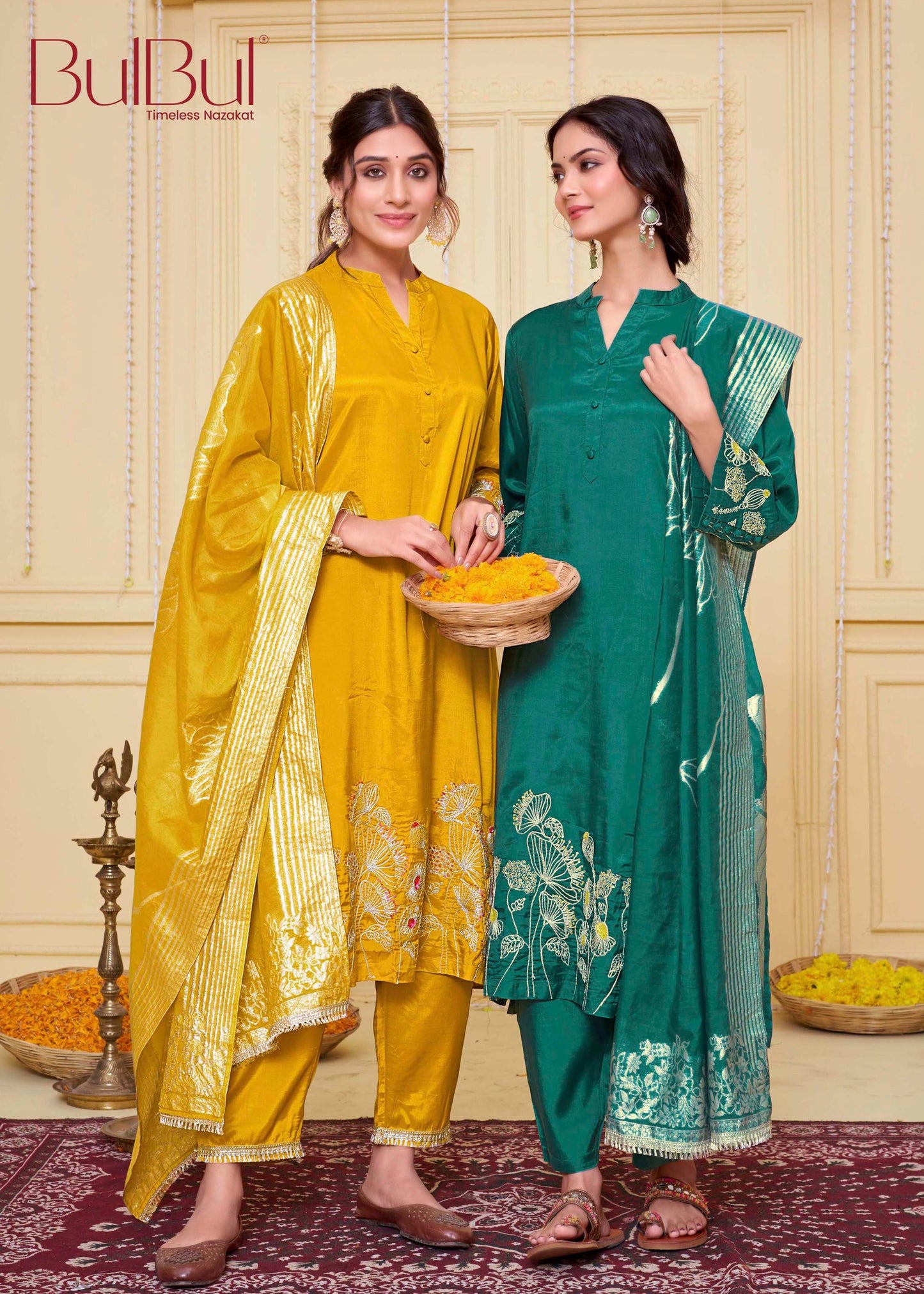 Kuhu Mustard Kurta Set with Dupatta