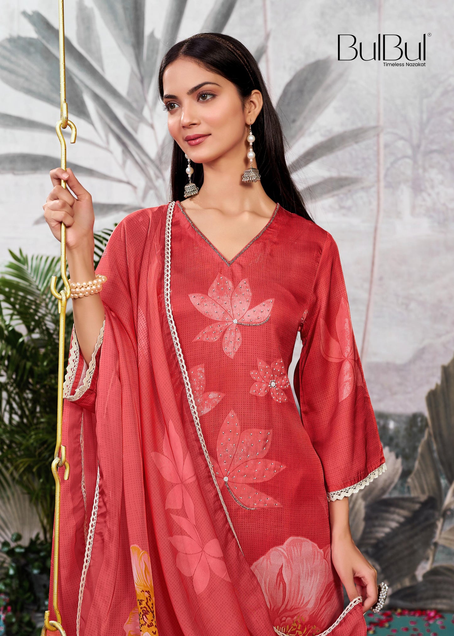 Farida Red Kurta Set with Dupatta