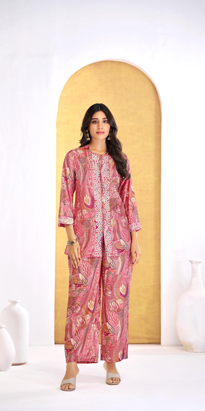Saumya Rust Modal Chanderi Co-Ord Set
