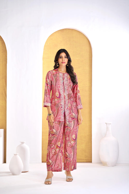 Saumya Rust Modal Chanderi Co-Ord Set