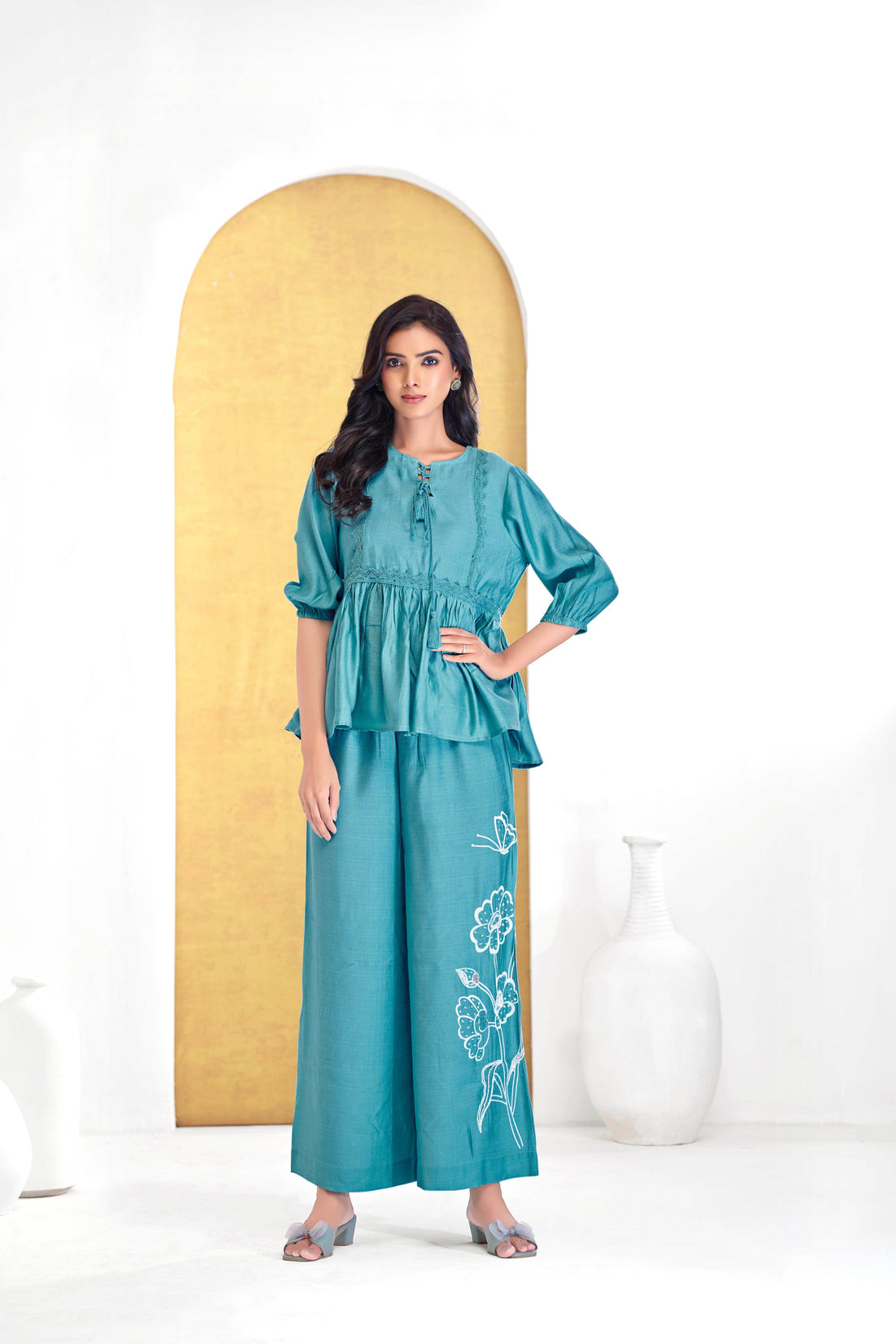 Nira Iceblue Co-Ord Set - BulBul