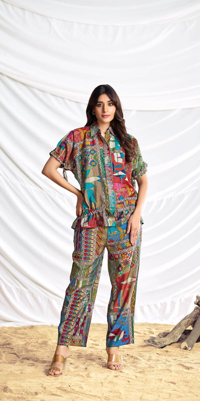 Kate Brown Chanderi Co-Ord Set