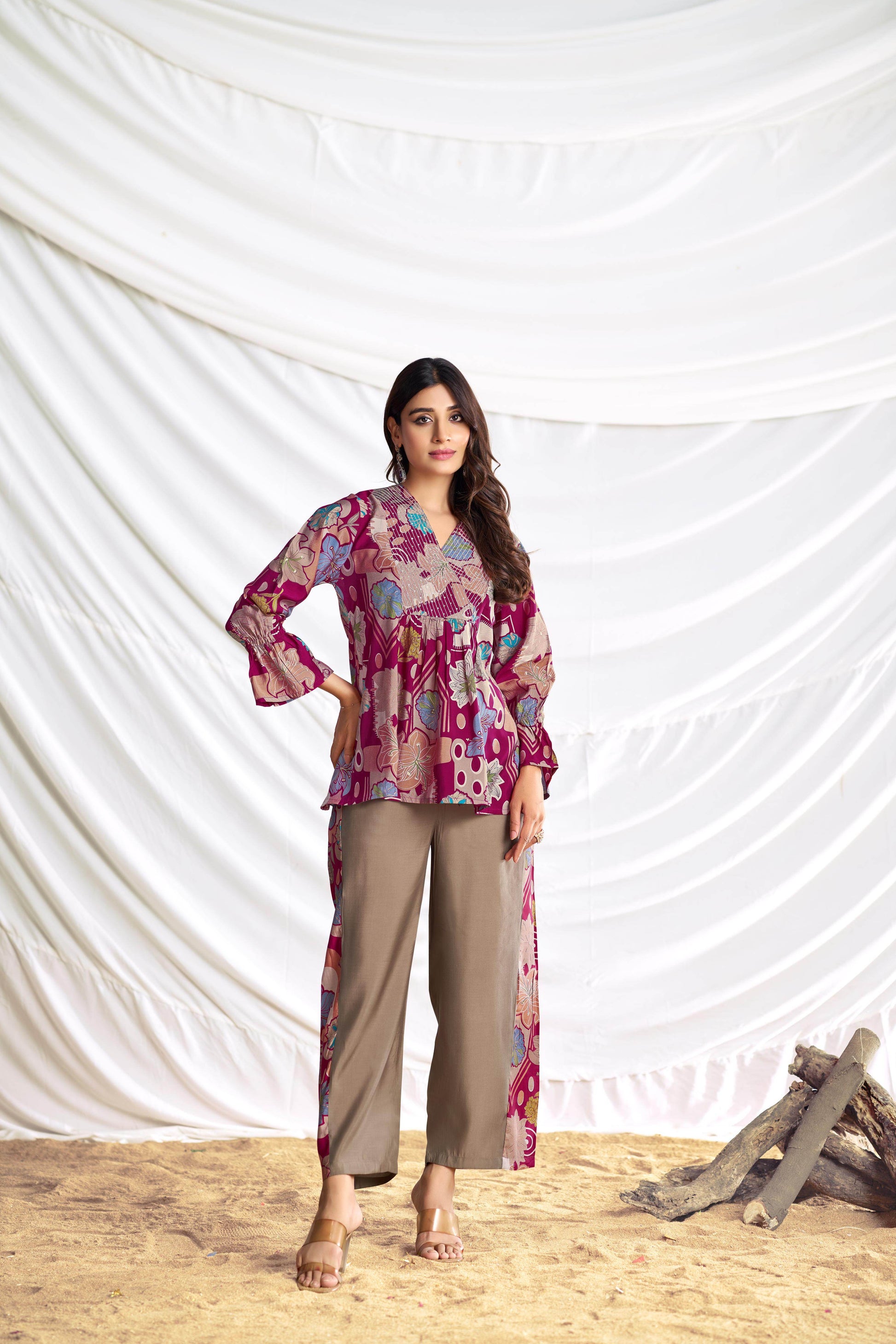 Ojasvi Red Chanderi Co-Ord Set - BulBul