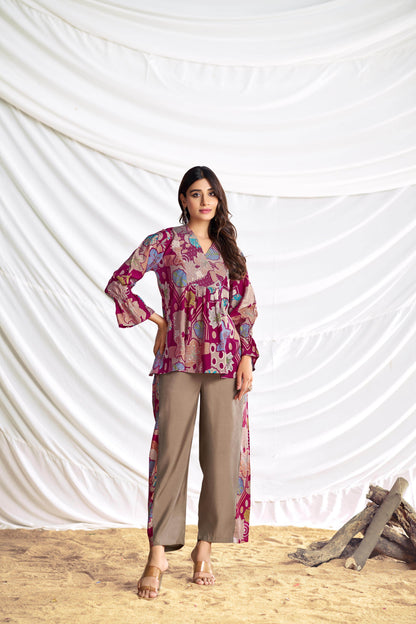 Ojasvi Red Chanderi Co-Ord Set - BulBul