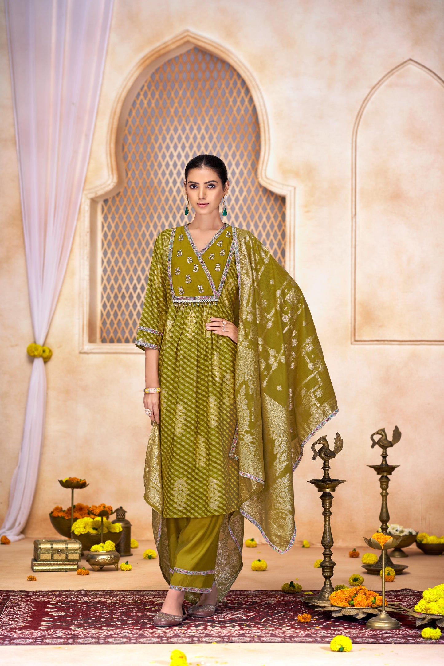 Rashmi Green Kurta Set with Dupatta