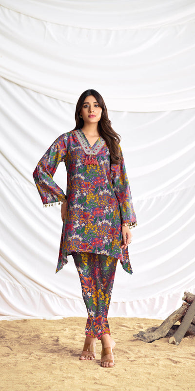 Dharvi Chanderi Blue Co-Ord Set