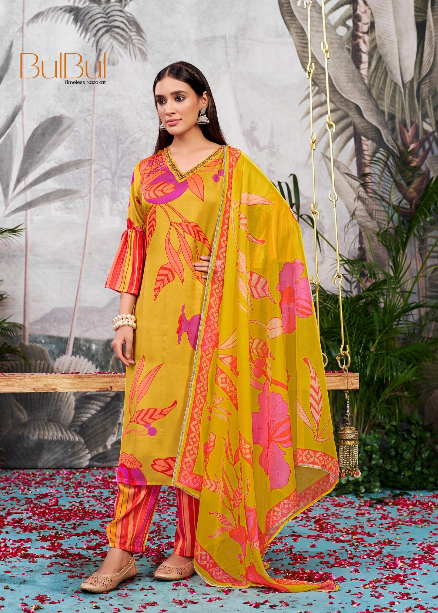 Rani Mustard Kurta Set with Dupatta