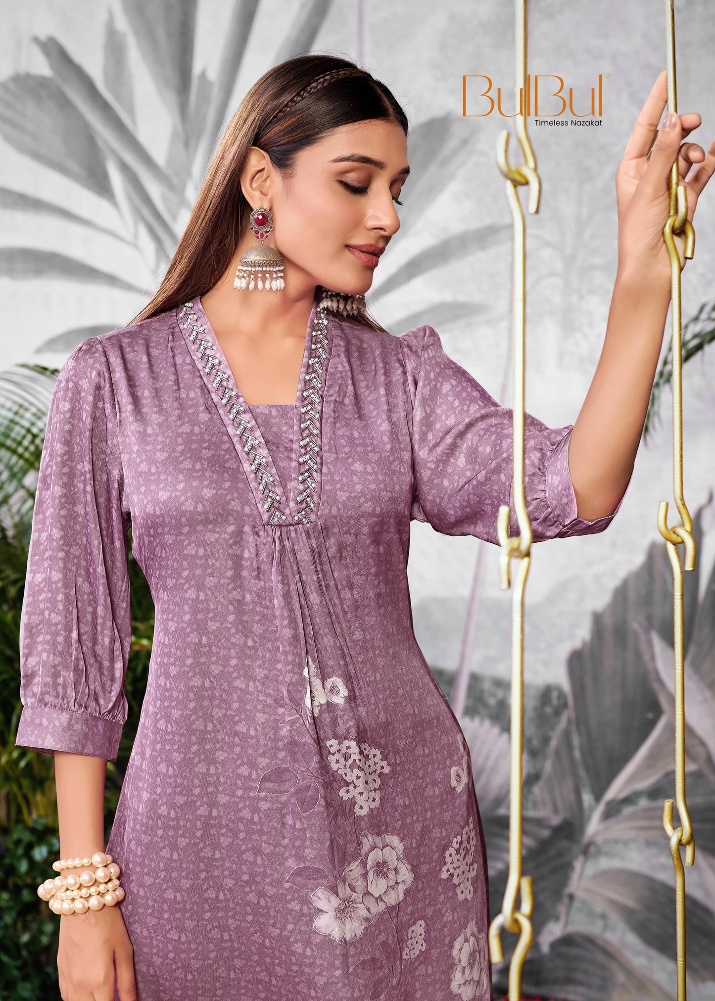 Reeva Silk Lavender Kurta Set