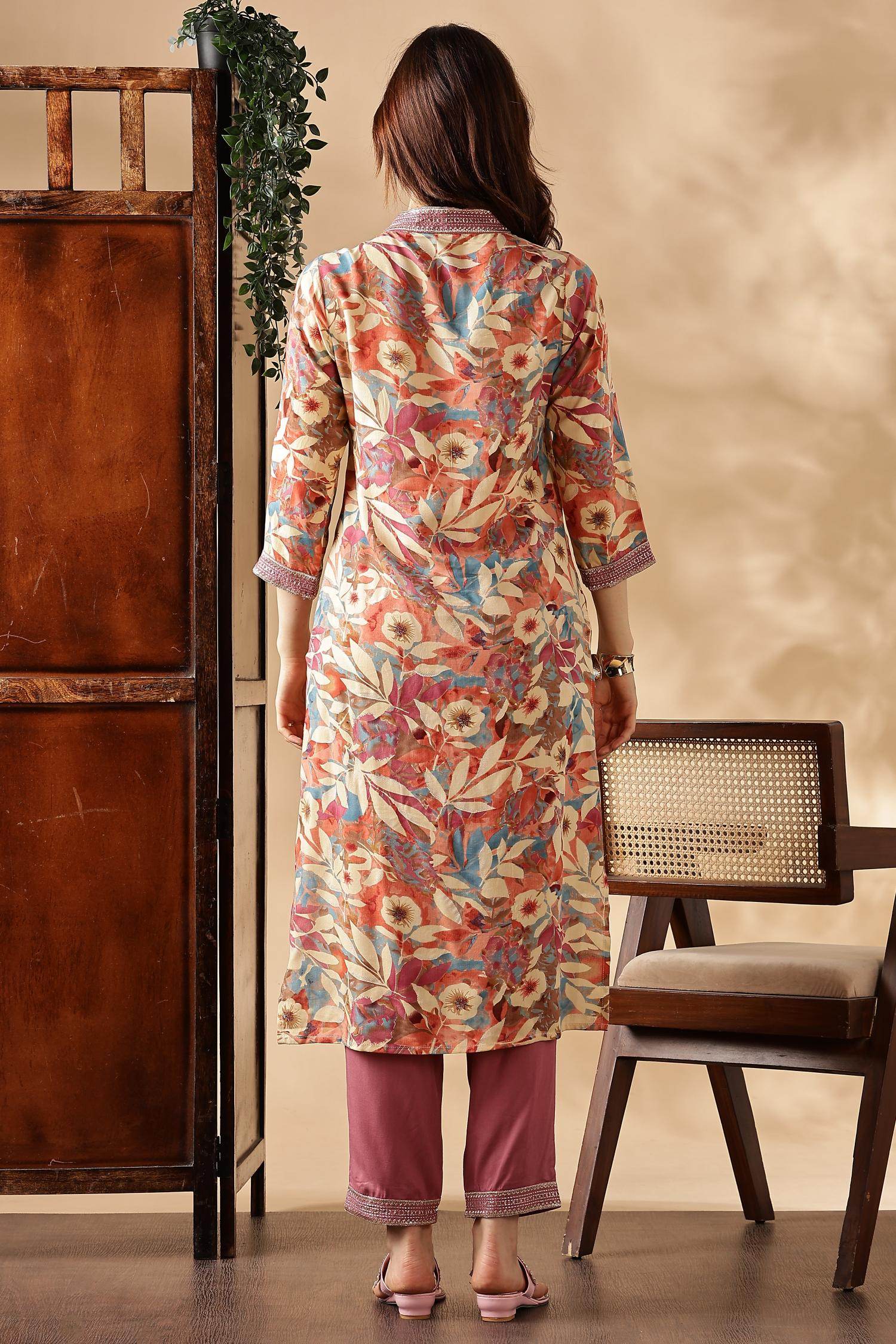 Aafiya Muave Rayon Kurta Set with Dupatta - BulBul