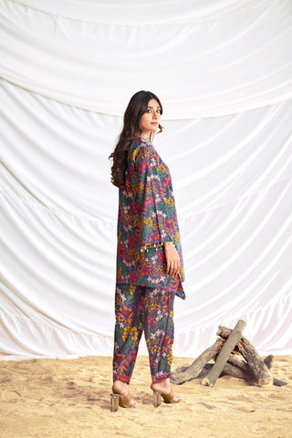 Dharvi Chanderi Blue Co-Ord Set - BulBul