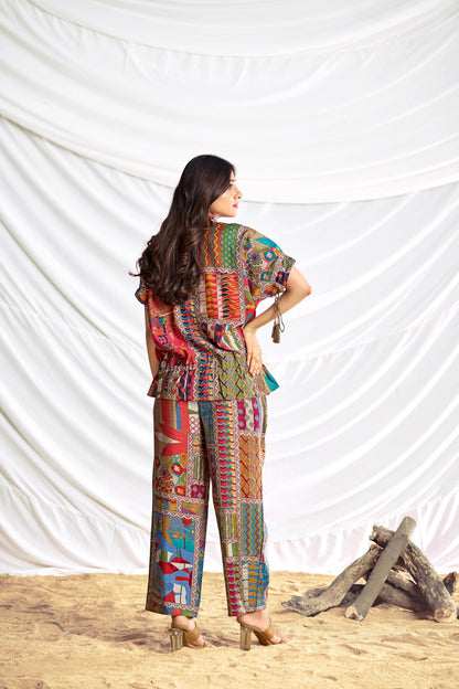 Kate Brown Chanderi Co-Ord Set - BulBul