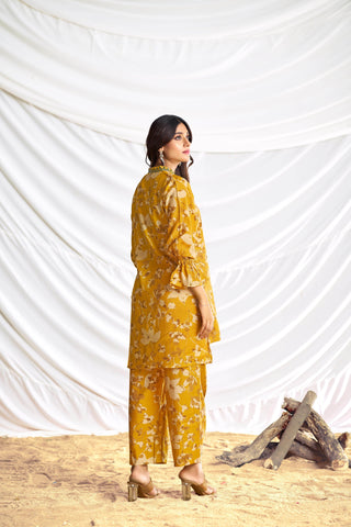 Preha Mustard Chanderi Co-Ord Set - BulBul