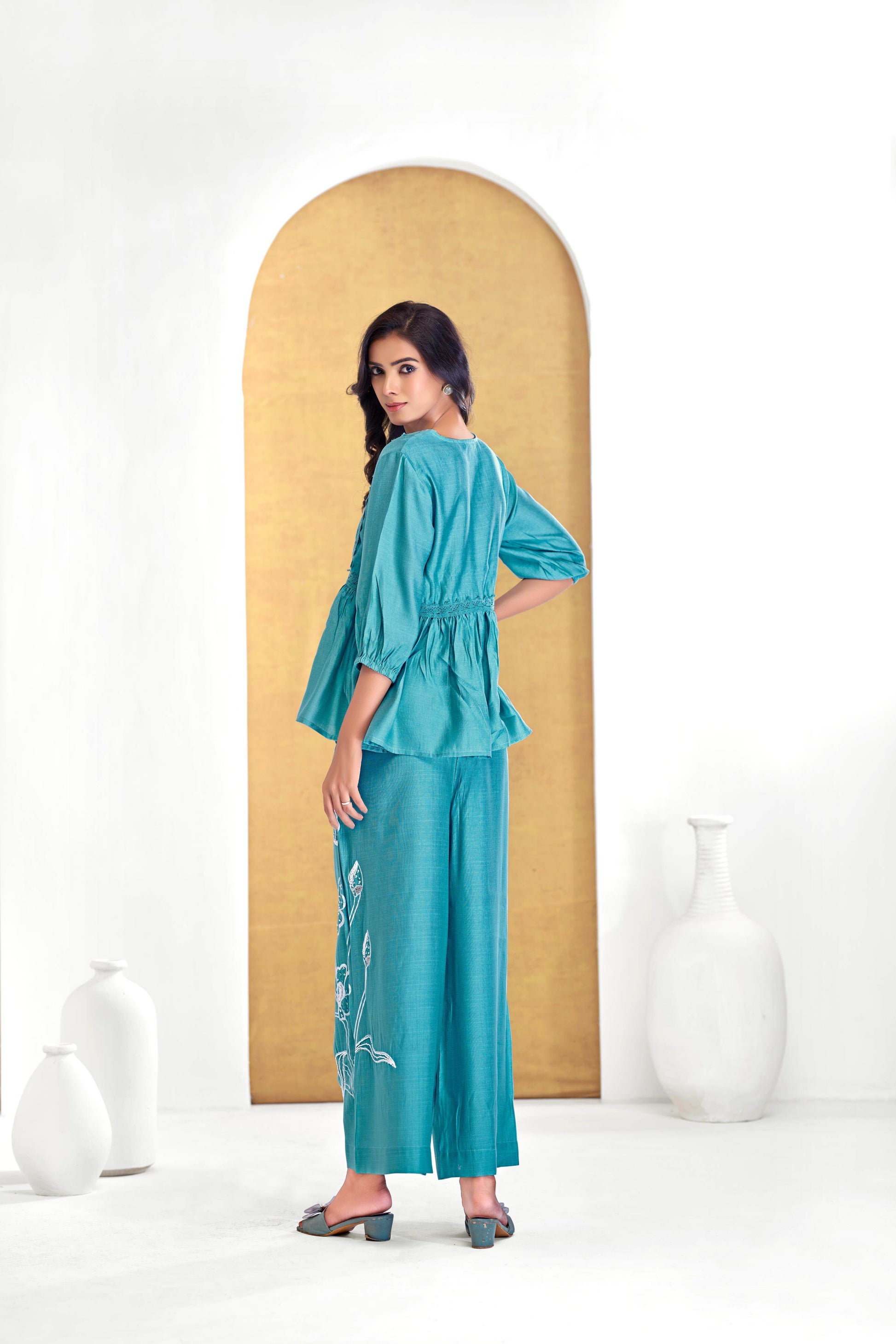 Nira Iceblue Co-Ord Set - BulBul