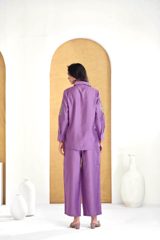 Saroj Purple Chanderi Co-Ord Set - BulBul