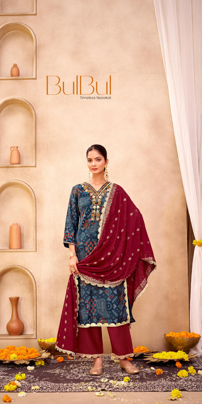 Shehnaaz Navy Kurta Set with Dupatta