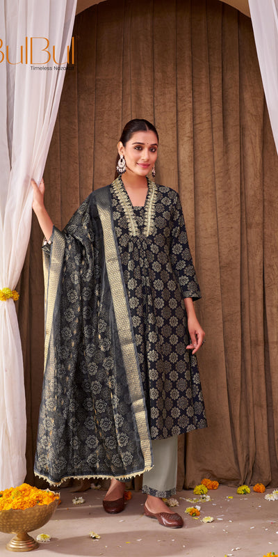 Rashmi Black Kurta Set with Dupatta