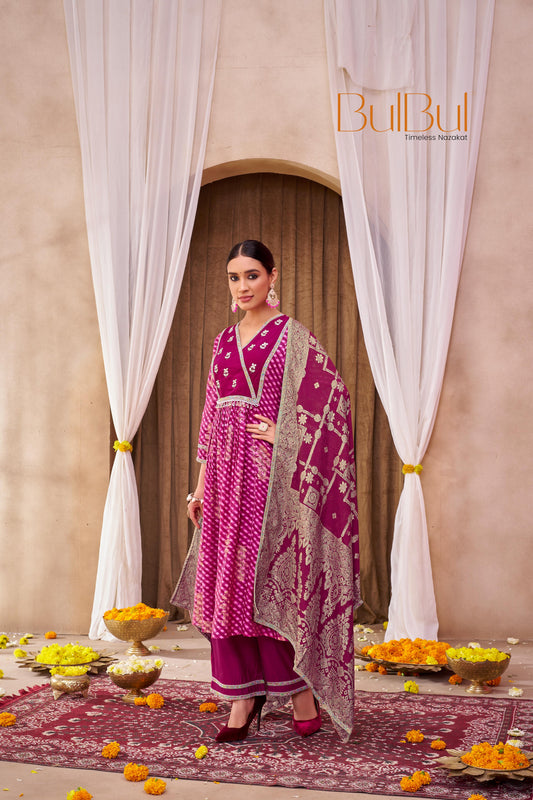 Rashmi Fuschia Kurta Set with Dupatta