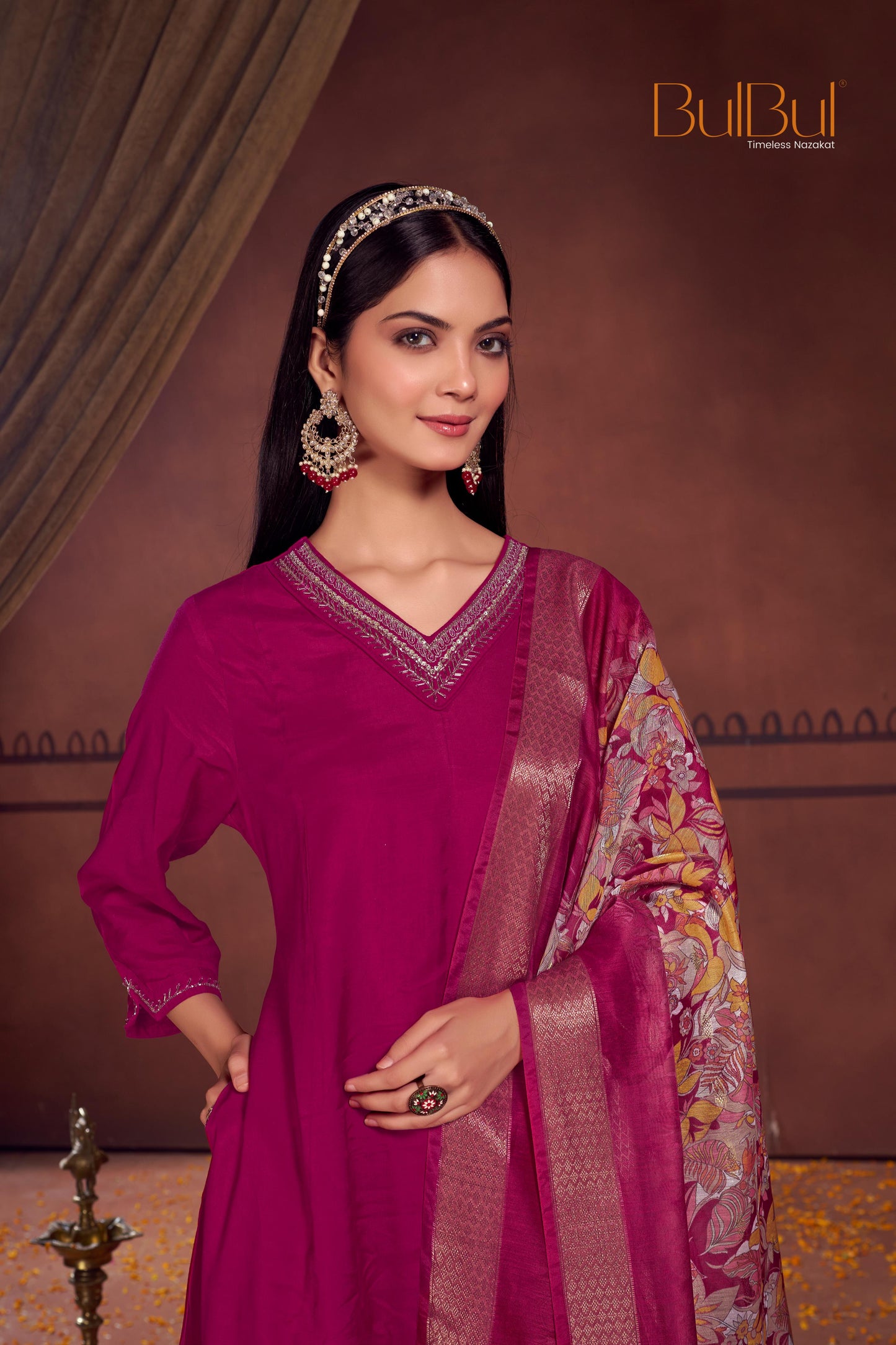 Shikha Fuschia Kurta Set with Dupatta