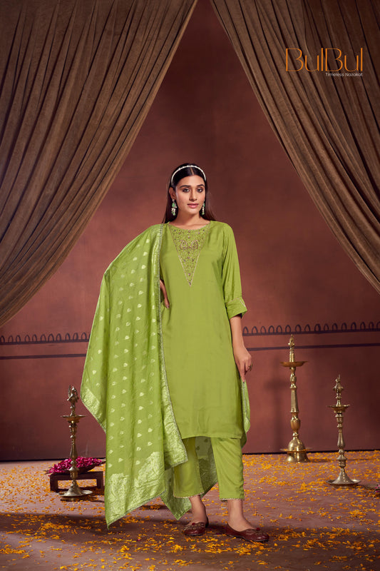 Adab Green Kurta Set with Dupatta