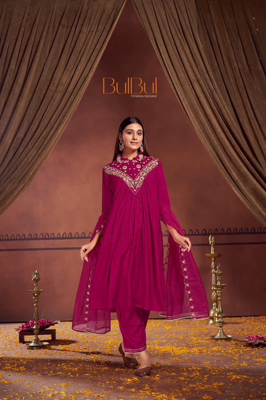 Himawari Fuschia Kurta Set with Dupatta