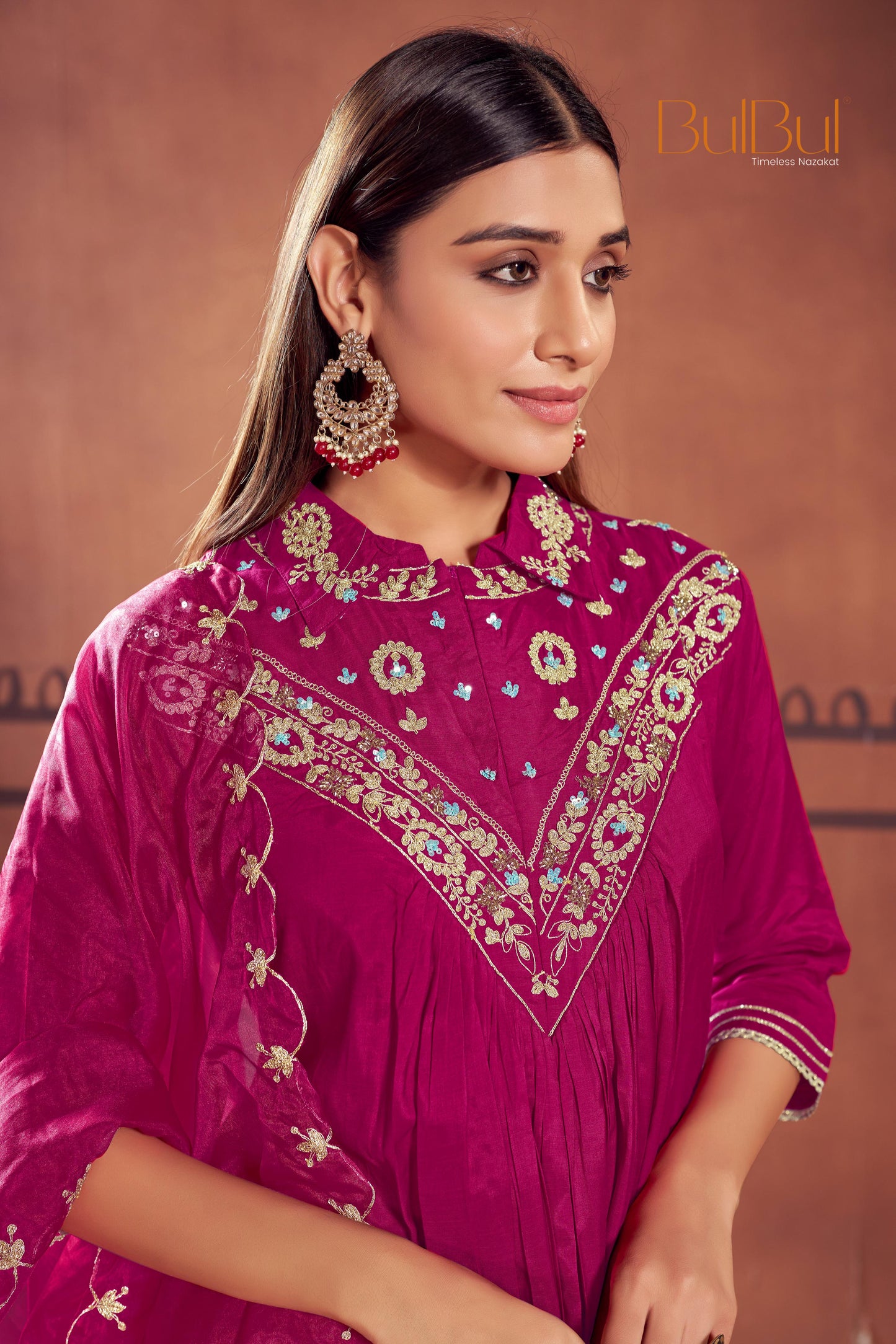 Himawari Fuschia Kurta Set with Dupatta