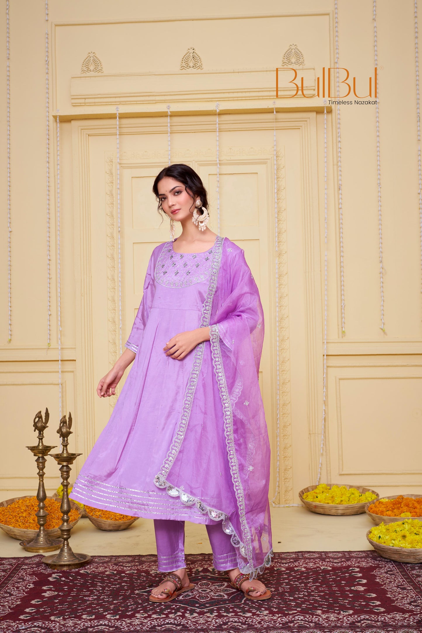 Indu Purple Kurta Set with Dupatta