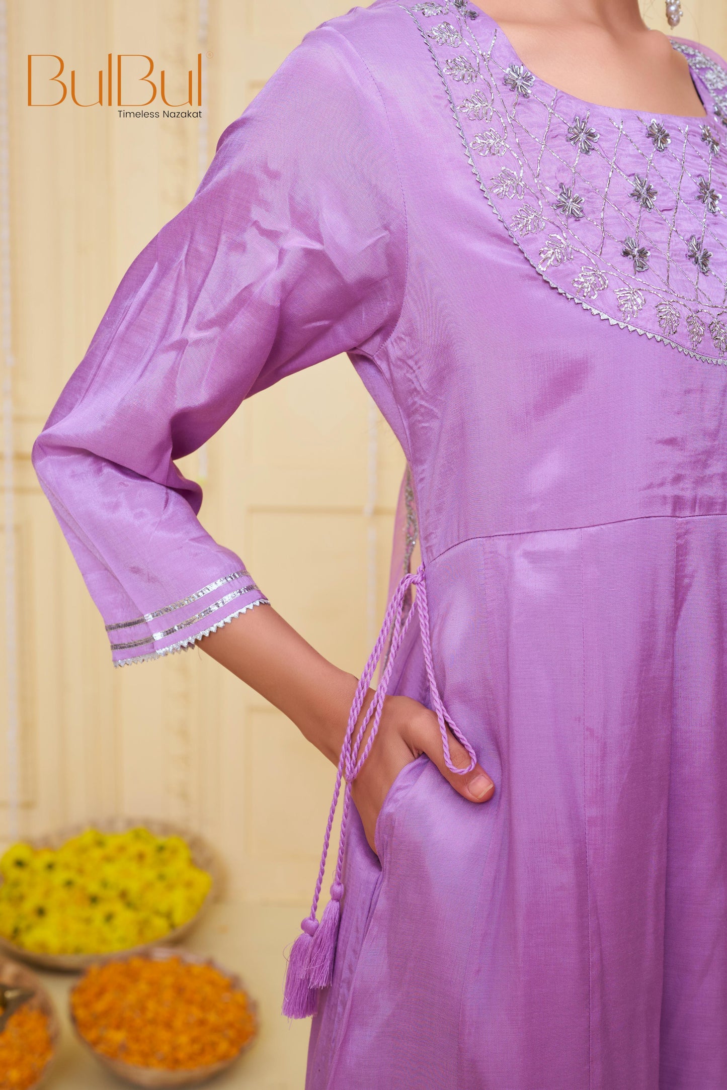 Indu Purple Kurta Set with Dupatta