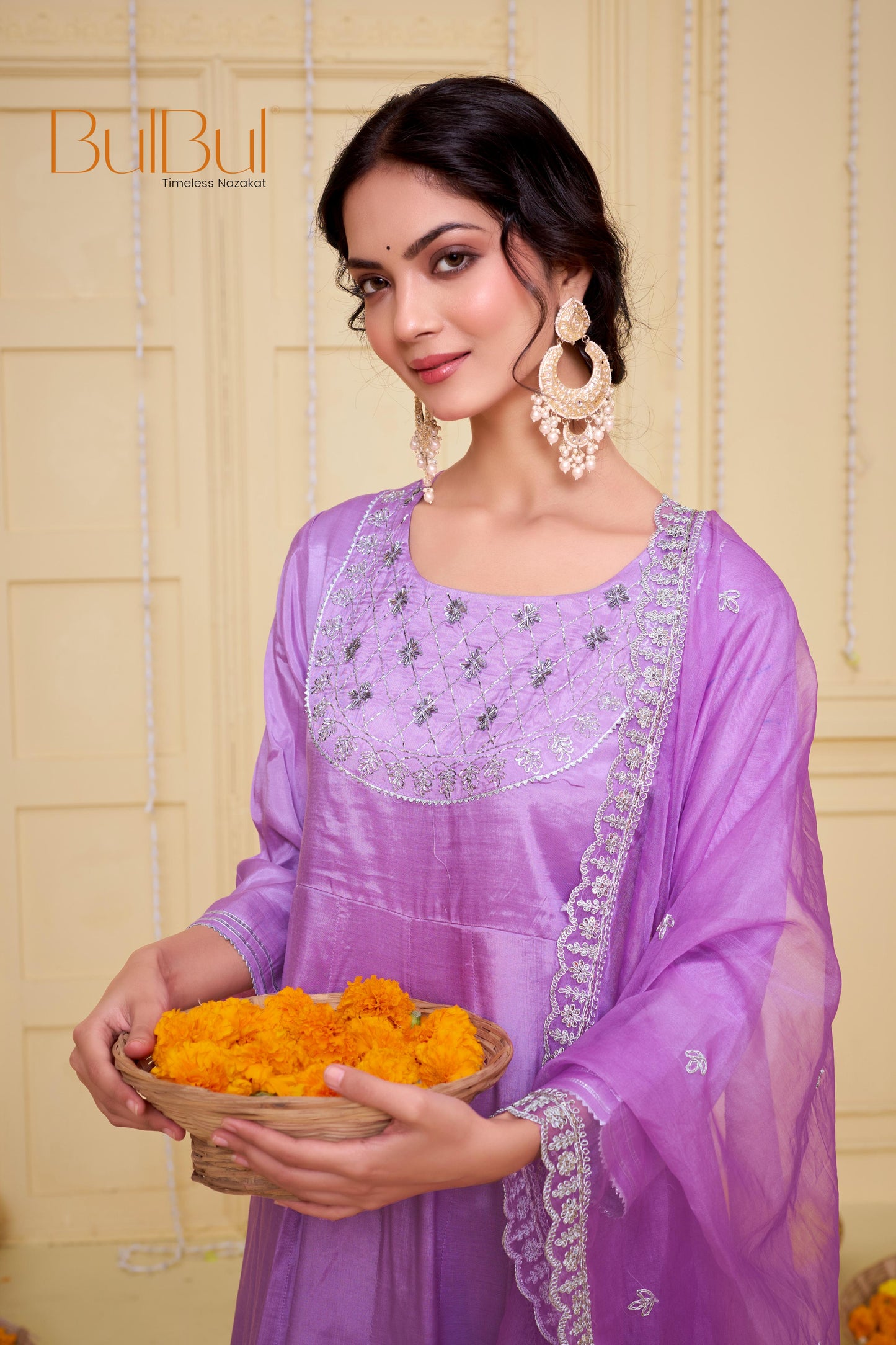 Indu Purple Kurta Set with Dupatta