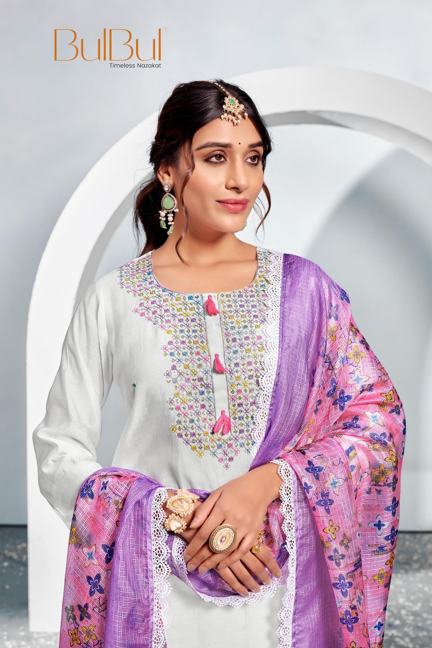 Bhumi Offwhite Silk Kurta Set with Dupatta