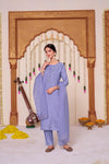 Roshni Muslin Purple Kurta Set with Dupatta