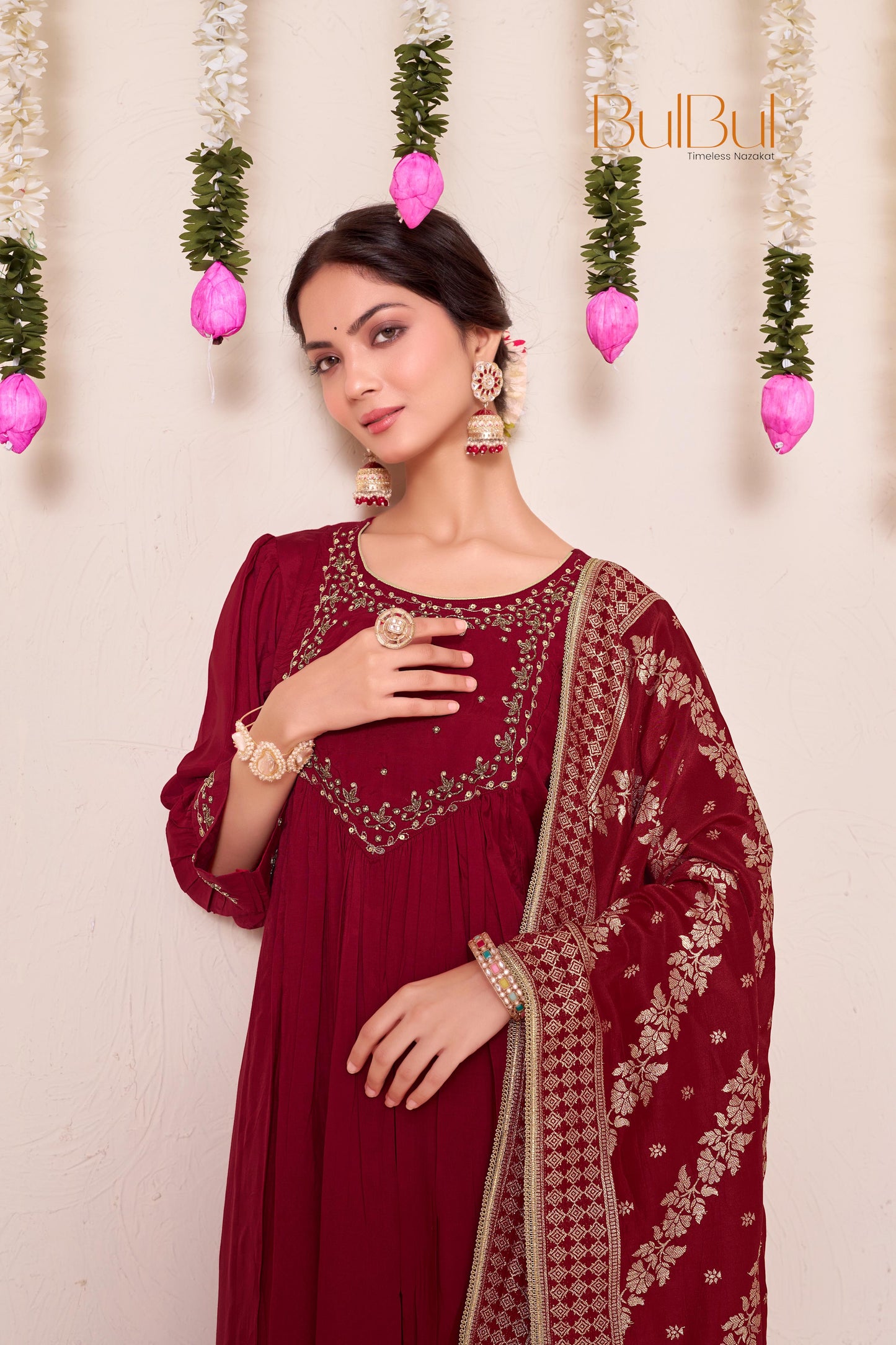 Gayatri Viscose Red Kurta Set with Dupatta