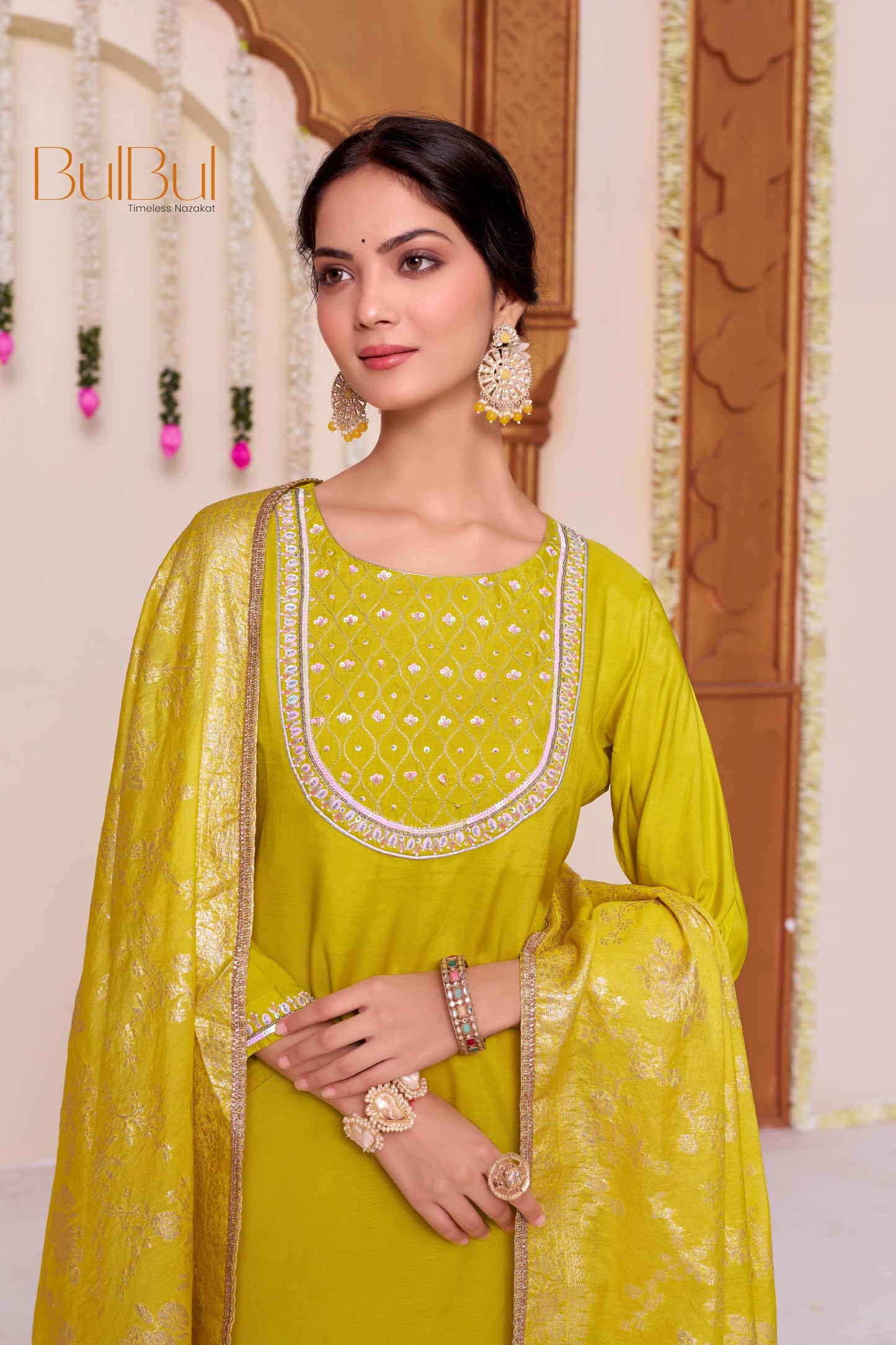 Sehmat Yellow Muslin Kurta Set with Dupatta