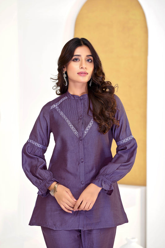 Mahi Purple Co-Ord Set - BulBul