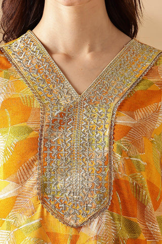 Darshita Mustard Rayon Kurta Set with Dupatta - BulBul