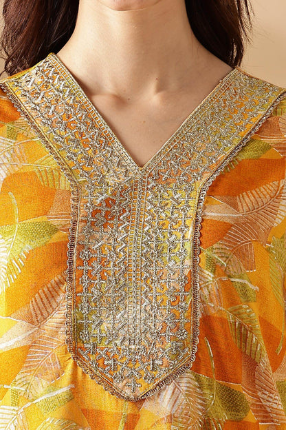 Darshita Mustard Rayon Kurta Set with Dupatta - BulBul