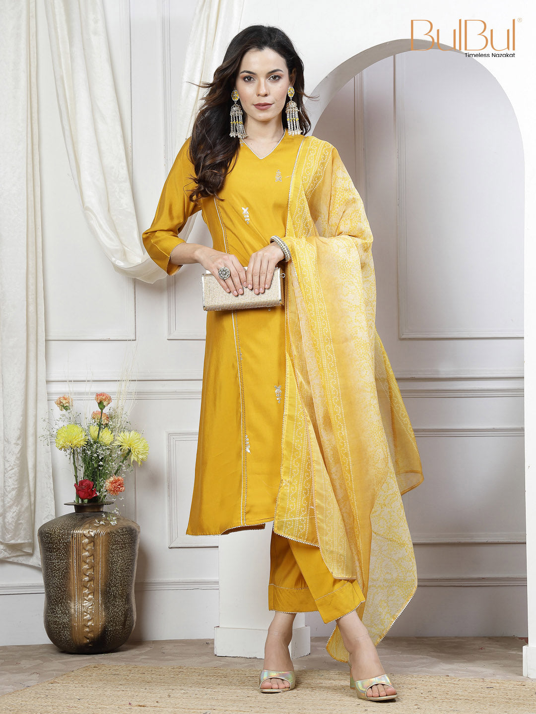 Preet Mustard Kurta Set with Dupatta