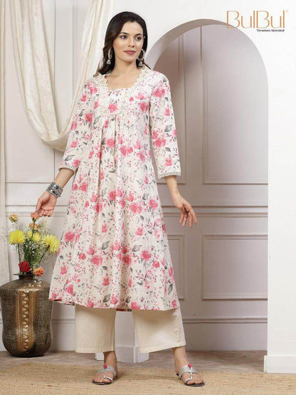 Sakina Cotton Pink Kurta Set - BulBul